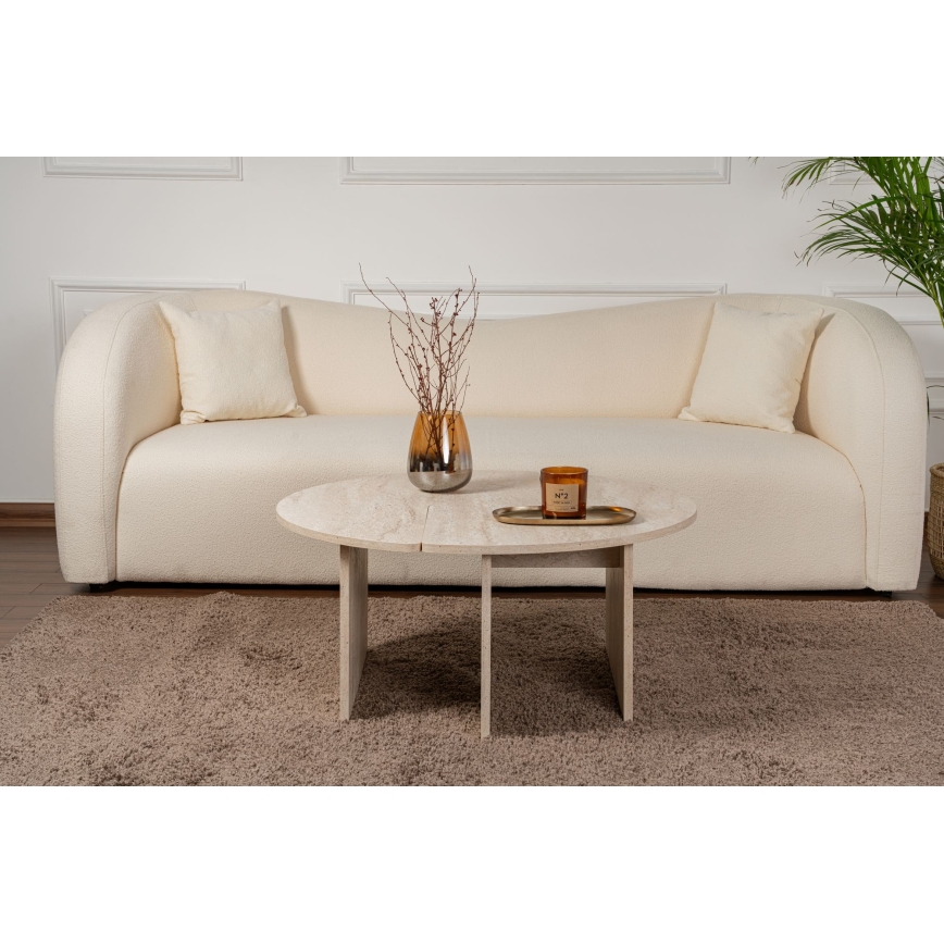 Salontafel LUVIA, marmerlook beige