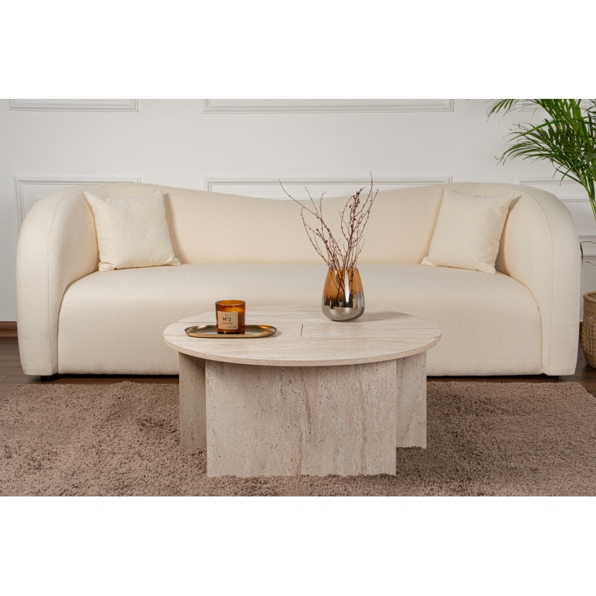 Salontafel LUVIA, marmerlook beige