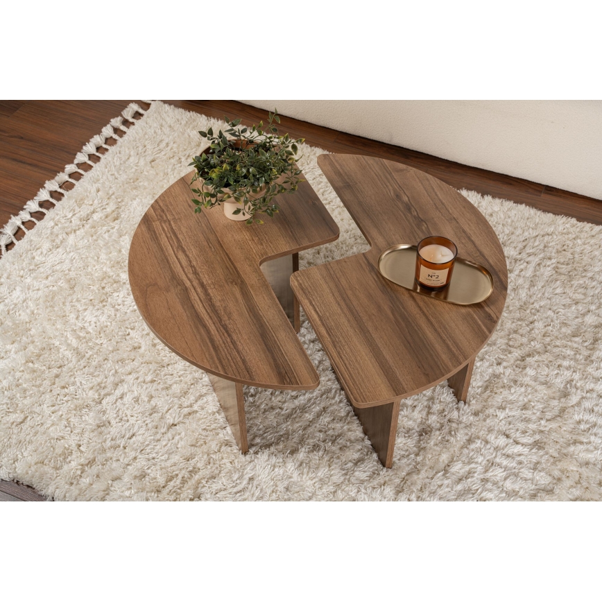 Salontafel LUVIA notenhout