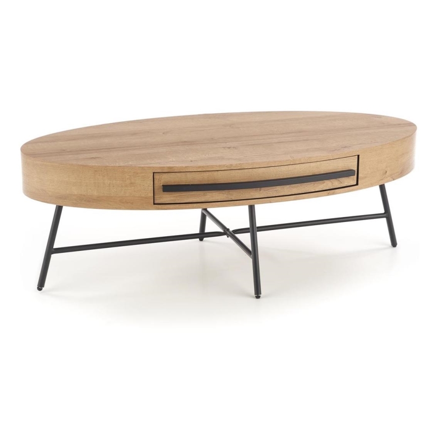 Salontafel met lade CAROLINA 41x120 cm goud eiken/zwart