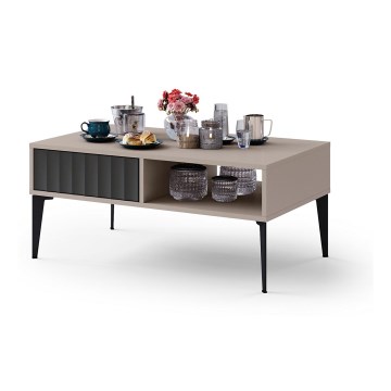 Salontafel met lade RONJA taupe/zwart