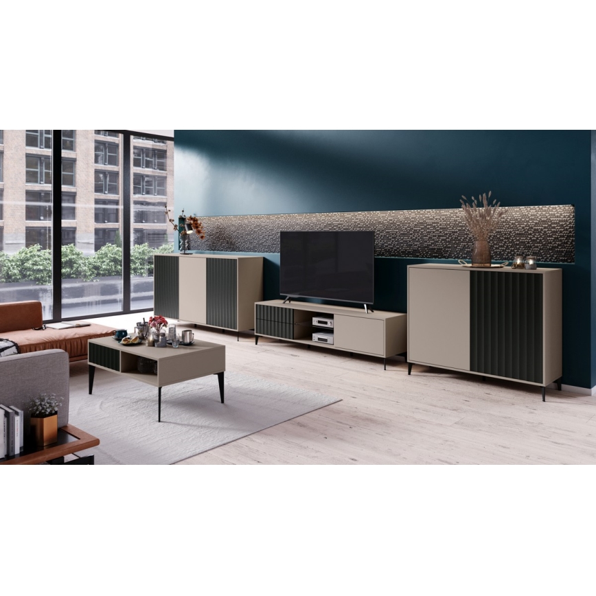 Salontafel met lade RONJA taupe/zwart