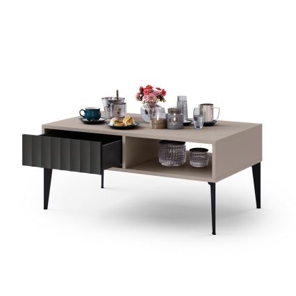 Salontafel met lade RONJA taupe/zwart