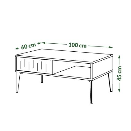 Salontafel met lade RONJA taupe/zwart