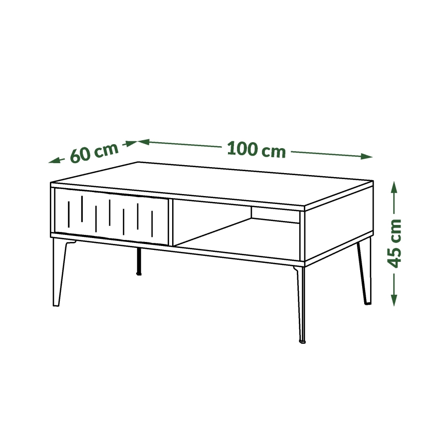 Salontafel met lade RONJA taupe/zwart
