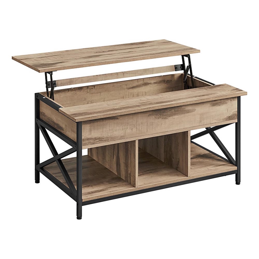 Salontafel met liftblad NYRO bruin/zwart