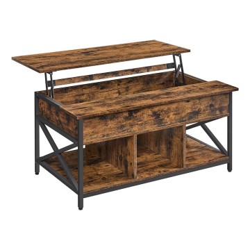 Salontafel met opklapbaar blad NYRO bruin/zwart