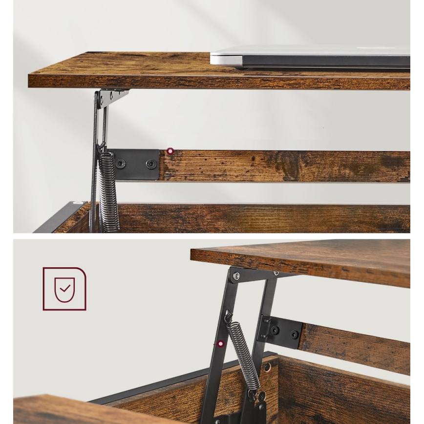 Salontafel met opklapbaar blad NYRO bruin/zwart