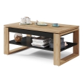 Salontafel met opklapbaar bovenblad en plank NEA eiken/zwart