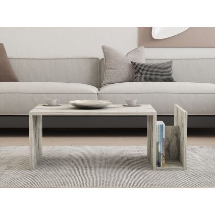 Salontafel MONEL, marmerlook, grijs