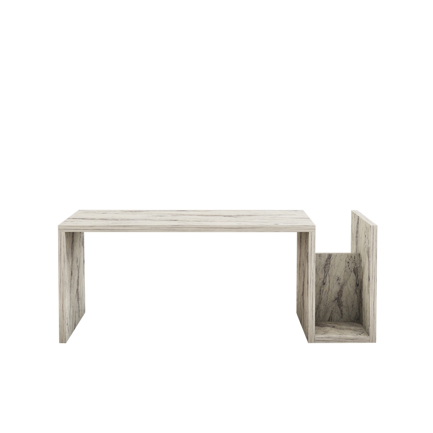 Salontafel MONEL, marmerlook, grijs