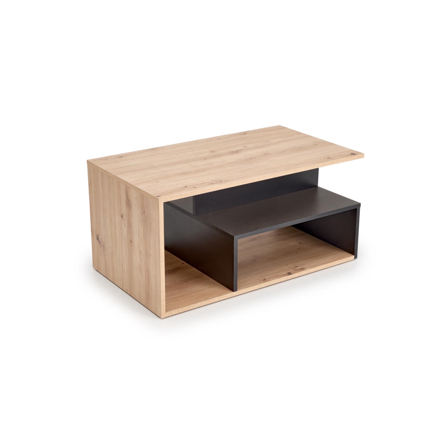 Salontafel NOTE 90x51 cm zwart/artisan eiken