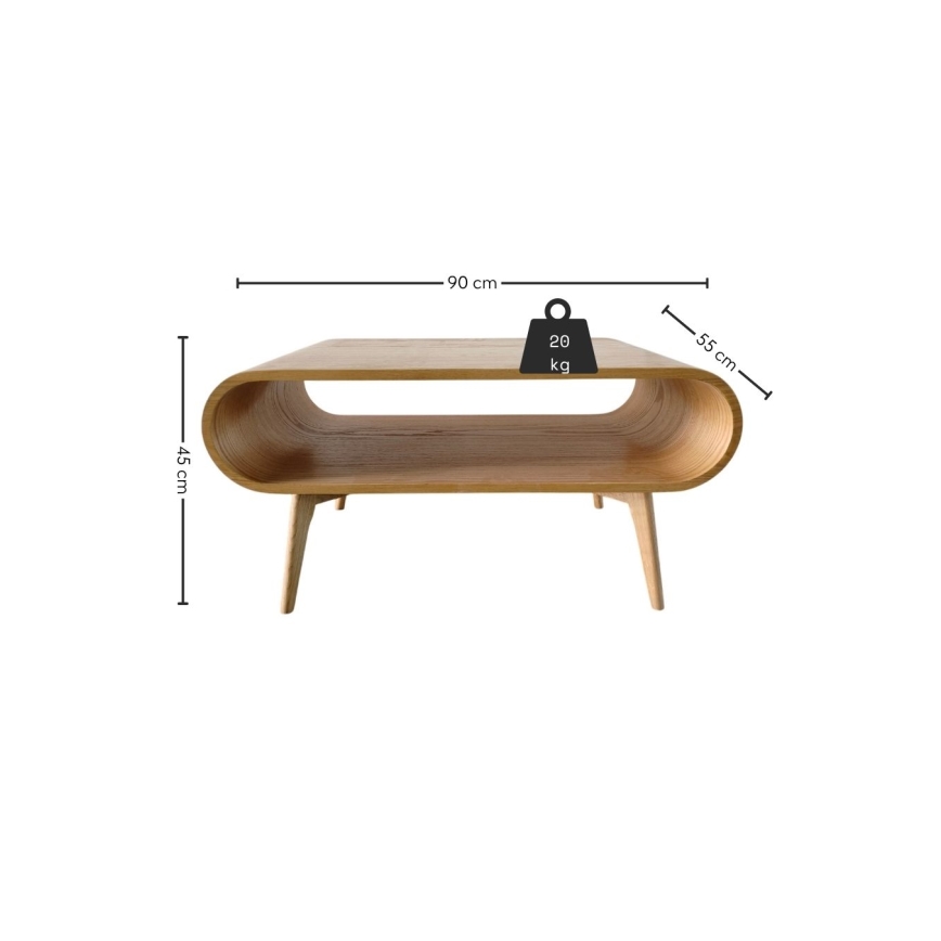 Salontafel NOVA 90 x 55 cm eiken