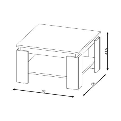 Salontafel OLAF wit/antraciet