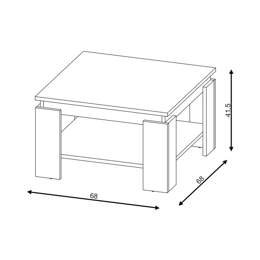 Salontafel OLAF wit/antraciet