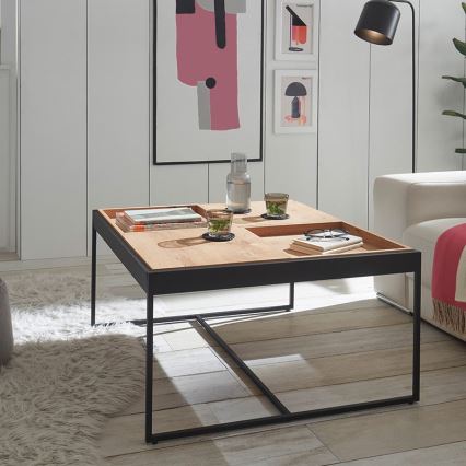 Salontafel PULSE 83x83 cm eiken/zwart