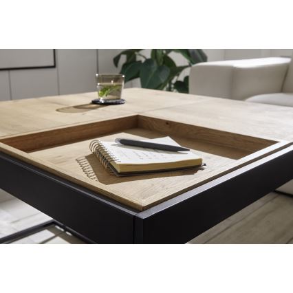 Salontafel PULSE 83x83 cm eiken/zwart