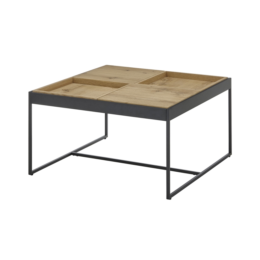 Salontafel PULSE 83x83 cm eiken/zwart