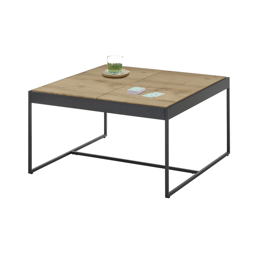 Salontafel PULSE 83x83 cm eiken/zwart