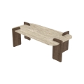 Salontafel PURO 120x60 cm walnoot/beige
