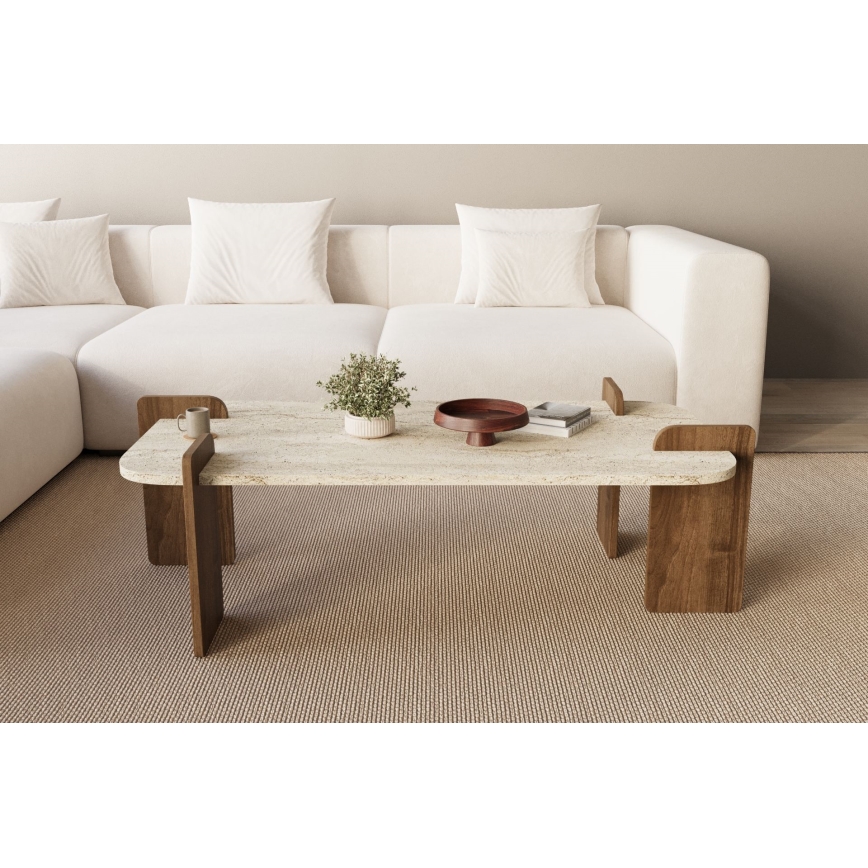Salontafel PURO 120x60 cm walnoot/beige