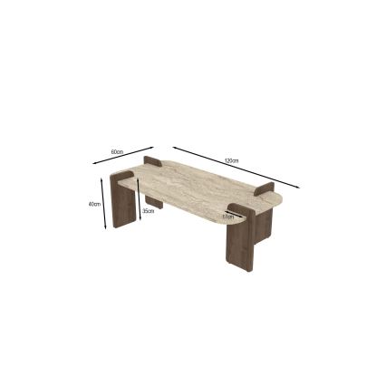 Salontafel PURO 120x60 cm walnoot/beige