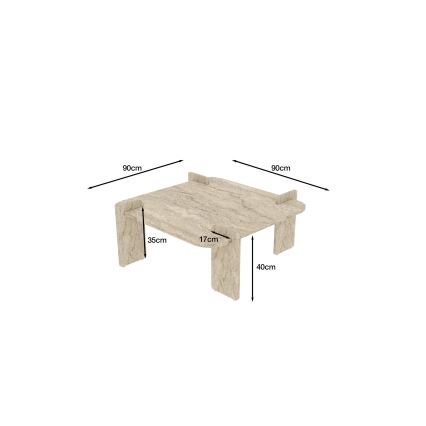 Salontafel PURO 90x90 cm beige