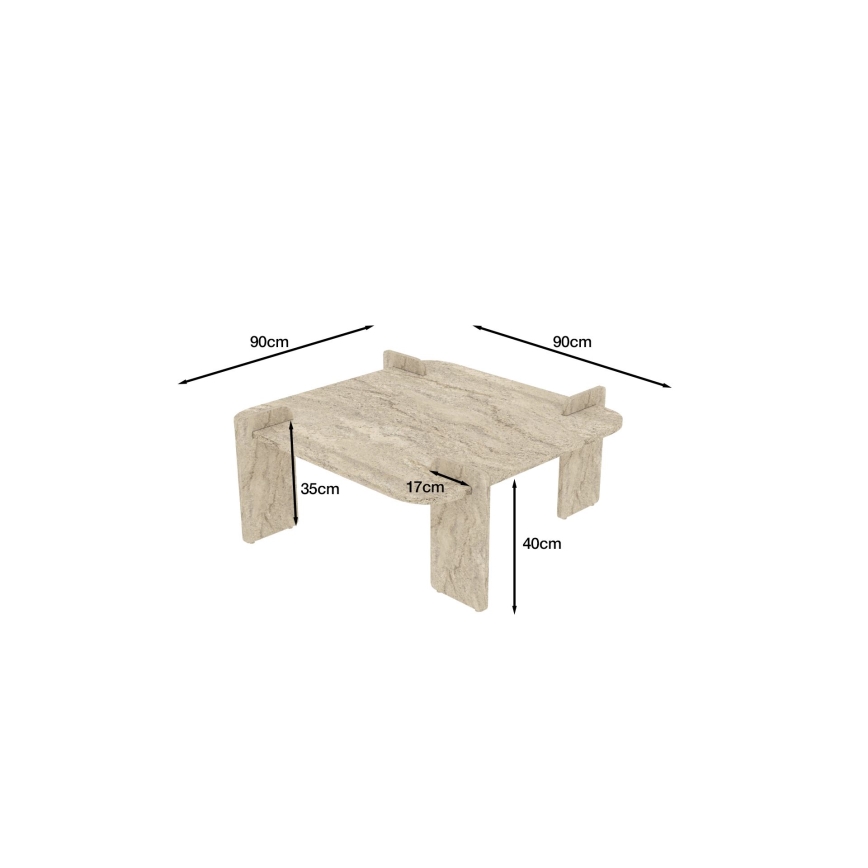 Salontafel PURO 90x90 cm beige