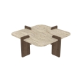 Salontafel PURO 90x90 cm beige/walnoot