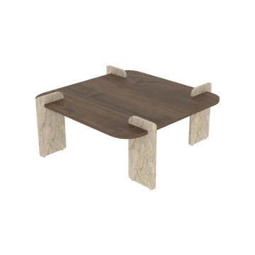 Salontafel PURO 90x90 cm walnoot/beige