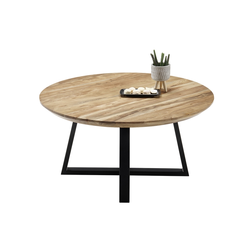 Salontafel RIVA Ø 90 cm, acaciahout/zwart