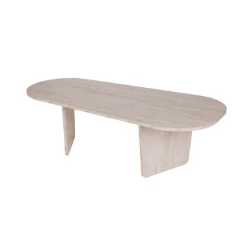 Salontafel ROND 130 x 65 cm, beige