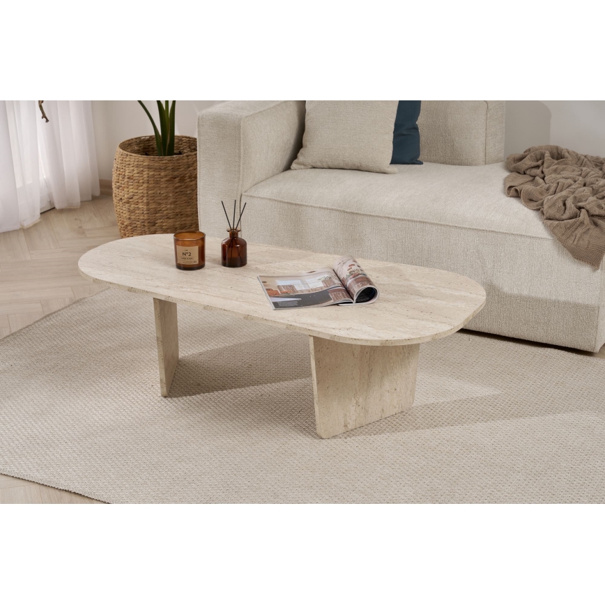 Salontafel ROND 130 x 65 cm, beige