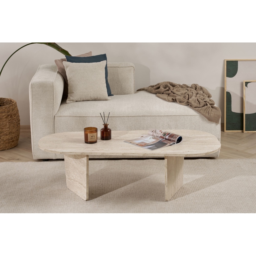 Salontafel ROND 130 x 65 cm, beige