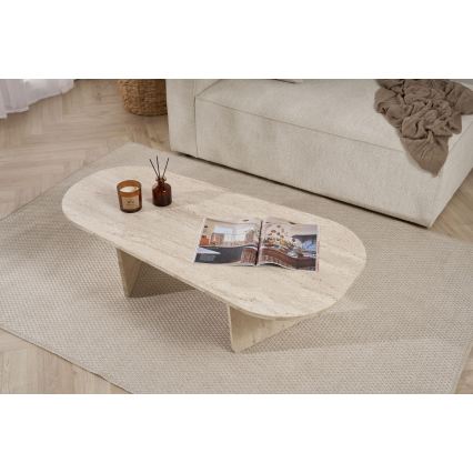 Salontafel ROND 130 x 65 cm, beige