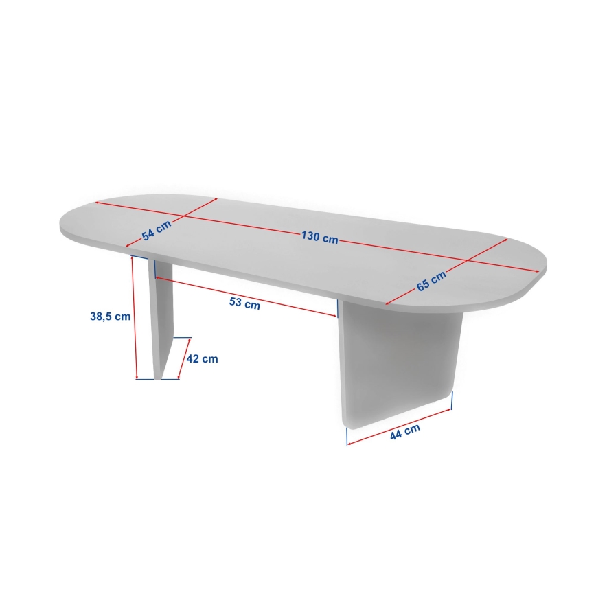 Salontafel ROND 130 x 65 cm, beige