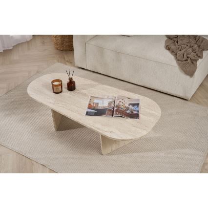 Salontafel ROND 130x65 cm travertijn