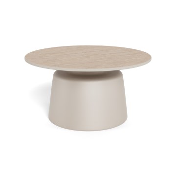 Salontafel SANTORINI Ø 70 cm beige/grijs/keramiek