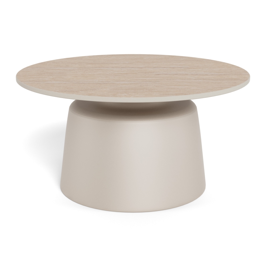 Salontafel SANTORINI Ø 70 cm beige/grijs/keramiek