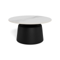 Salontafel SANTORINI Ø 70 cm wit/zwart/keramiek