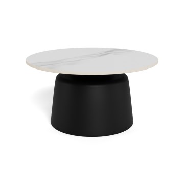 Salontafel SANTORINI Ø 70 cm wit/zwart/keramiek