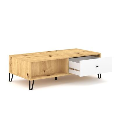 Salontafel SULA artisan eiken/wit