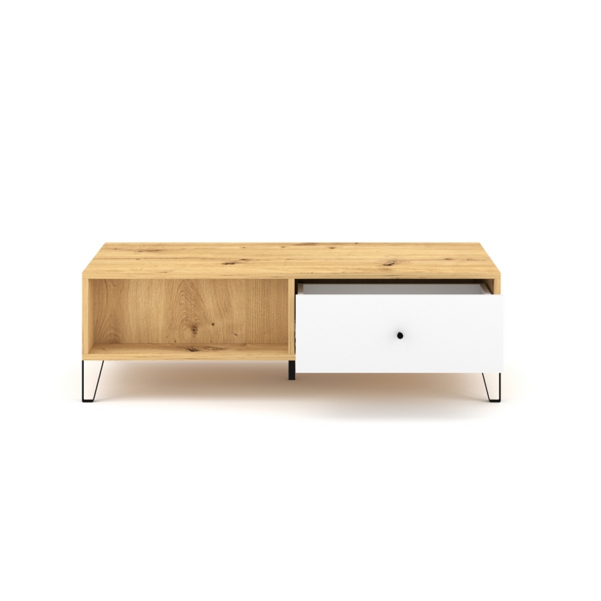 Salontafel SULA artisan eiken/wit