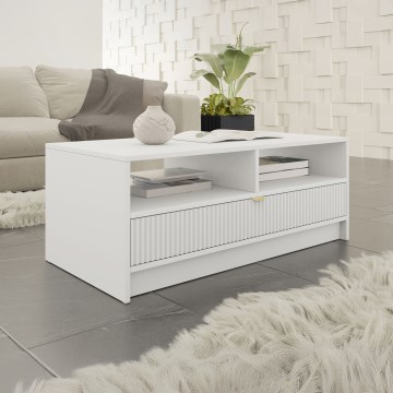 Salontafel TIRENO 40 x 100 cm, wit