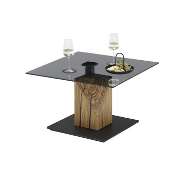 Salontafel VENTO met opklapbaar blad gerookt/eiken/zwart