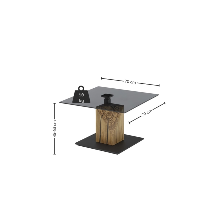Salontafel VENTO met opklapbaar blad gerookt/eiken/zwart