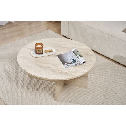 Salontafel VERUM Ø 90 cm travertijn
