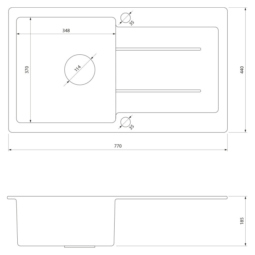 Samona - Keukenspoelbak SAMONA 77x44 cm graniet/beige