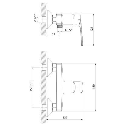 Samona - Mitigeur de douche KORANA chrome brillant