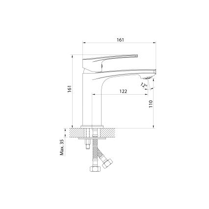 Samona - Wastafelkraan KORANA 16 cm glanzend chroom